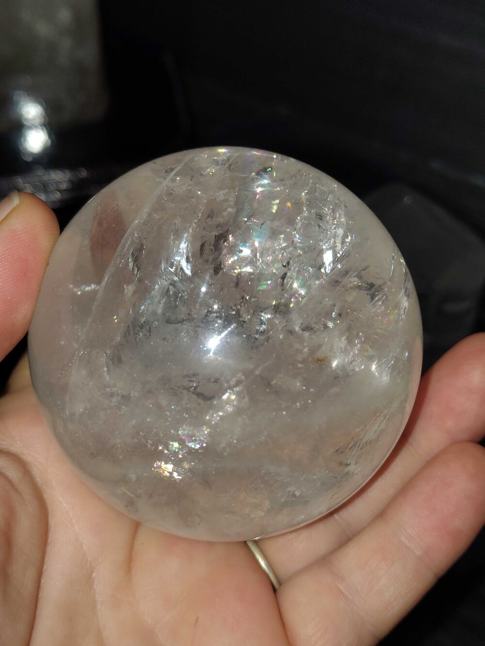 High quality clear quartz #1 flashy rainbows